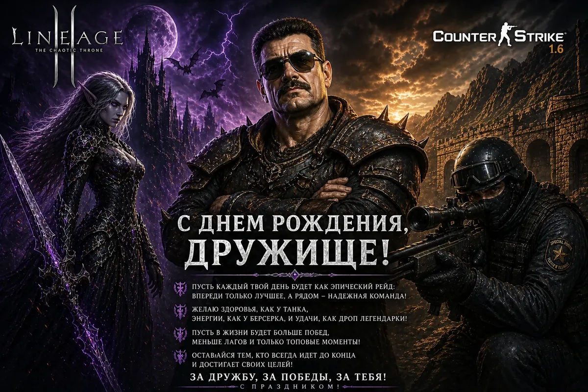 Персональная AI-открытка геймеру на день рождения